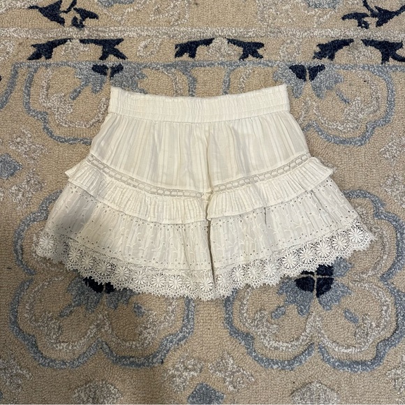 LoveShackFancy Tanisha Mini Skirt in White - Picture 2 of 3